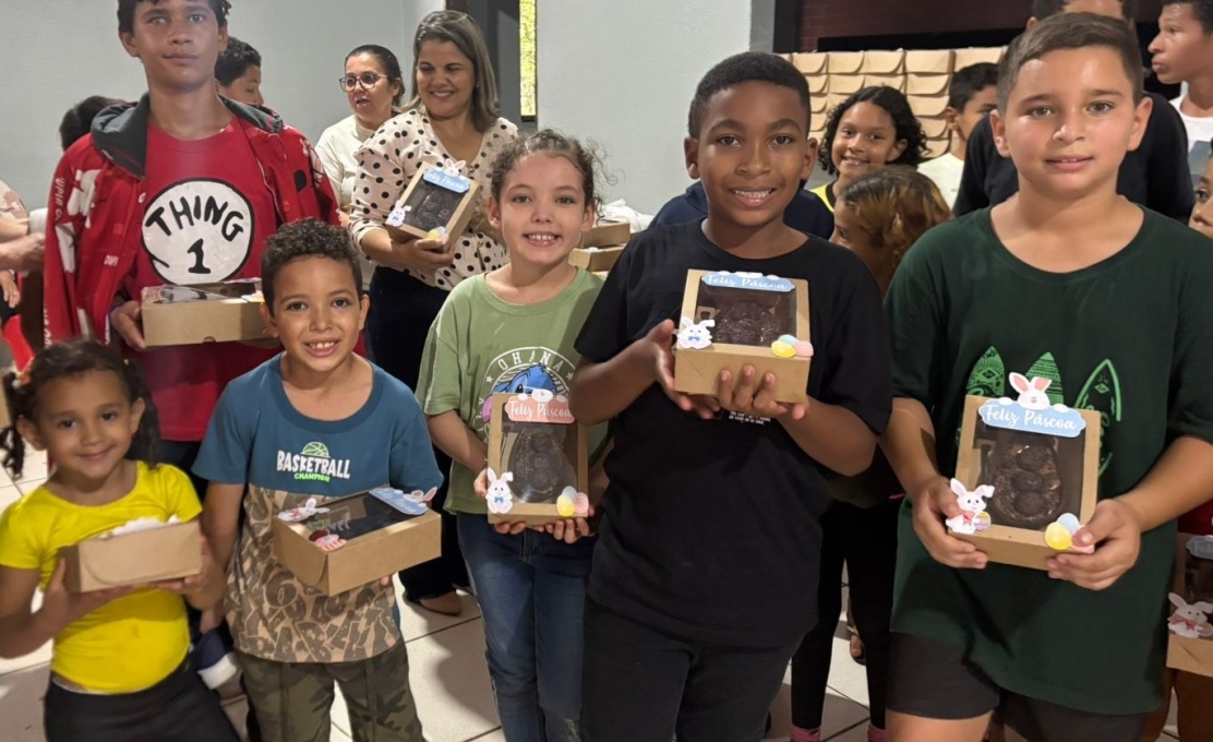 Páscoa de alegria e afeto marca encontro de 110 crianças atendidas pelo SCFV de Mariluz