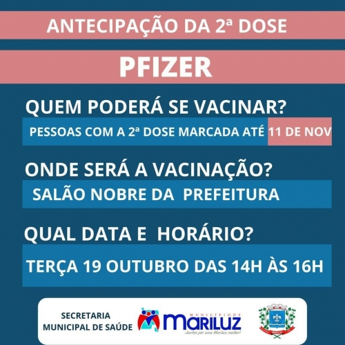 Antecipação da segunda dose da Pfizer