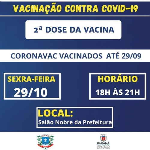 Calendário de Vacinação contra a Covid-19 