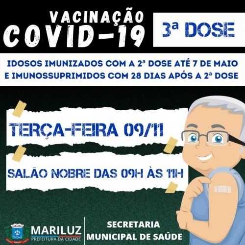 Vacinação contra a Covid-19 dose de reforço