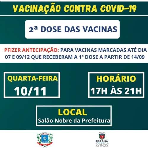 Calendário de Vacinação contra a Covid-19 antecipação e repescagem de vacinas 