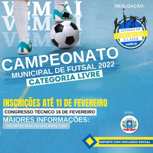 Divisão Municipal de Esportes realizará Campeonato Municipal de Futsal nos próximos dias 