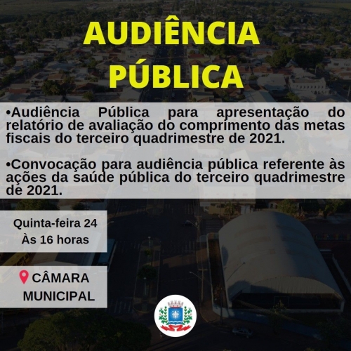 Convocação para Audiência Pública da Prefeitura Municipal de Mariluz