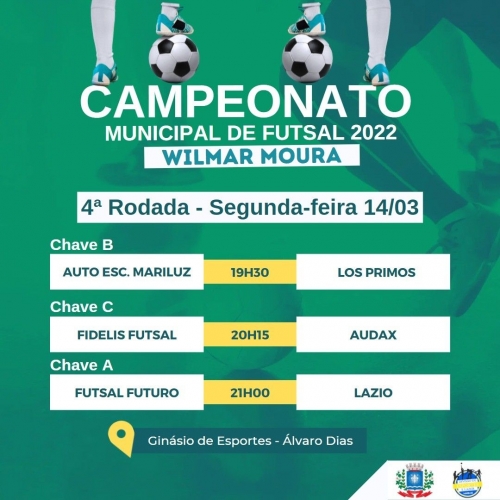 4ª Rodada do Campeonato de Futsal Wilmar Moura 2022