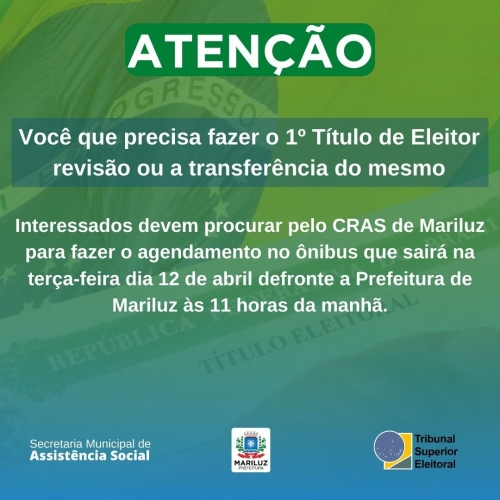 Comunicado da Justiça Eleitoral e Prefeitura de Mariluz