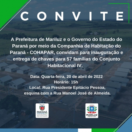 Convite da Prefeitura Municipal de Mariluz 