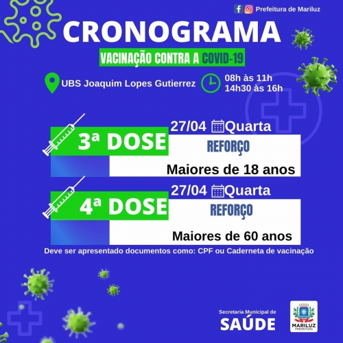 Cronograma de vacinação Município de Mariluz