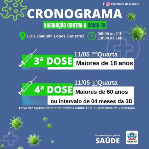 Cronograma de vacinação contra a covid-19