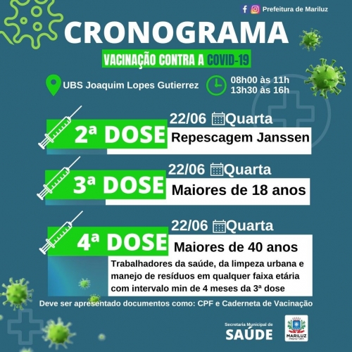 Cronograma de vacinação contra a covid-19