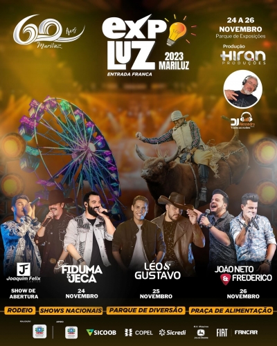 Expo Luz 2023, terá entrada franca e programação que inclui rodeio e shows de nível nacional 