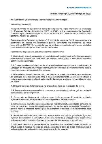 Atenção! Comunicado de realização de prova do concurso do IBGE 2022 em Mariluz-Pr