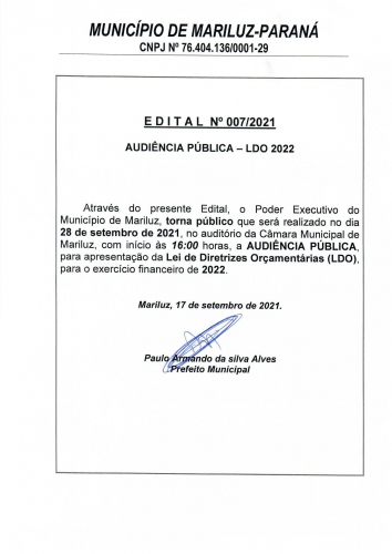 Atenção! convocação para Audiências Públicas no próximo dia 28 de setembro