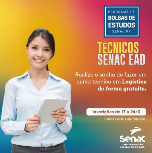 SENAC-PR oferece mais de mil vagas para cursos técnicos através Bolsas de Estudos 