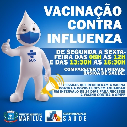 Campanha de Vacinação contra a Influenza (Gripe) continua em nosso Município 