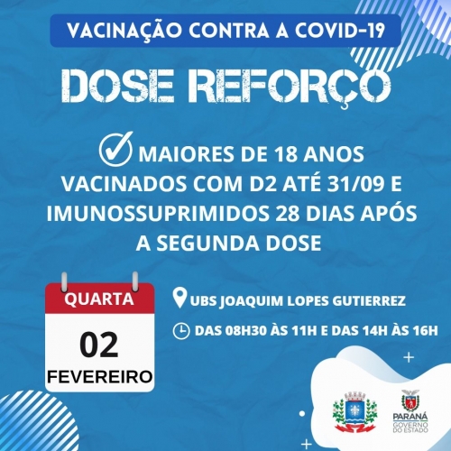 Vacinação contra a Covid-19 3ª Dose /Dose de reforço