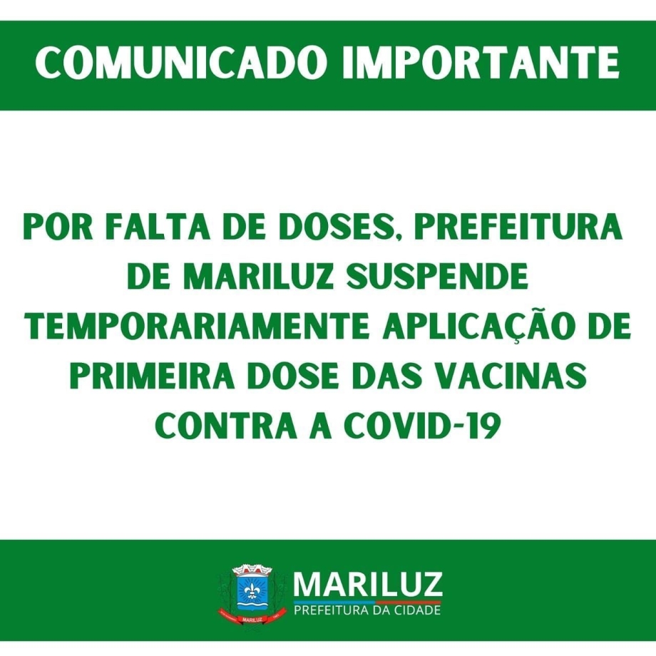 comunicado importante refente a vacinação contra a Covid-19 