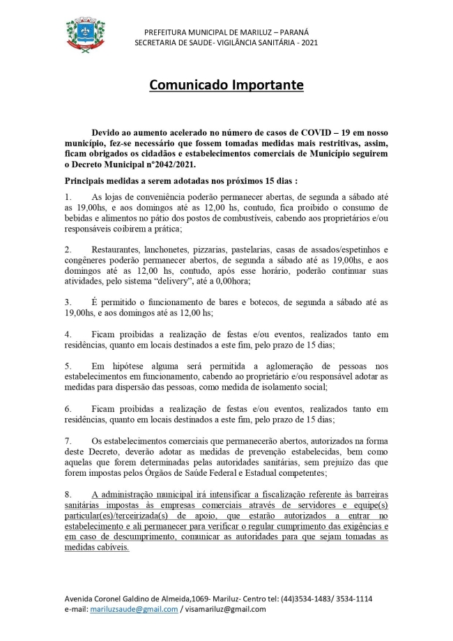 Comunicado Importante aos Comerciantes de Nosso Município
