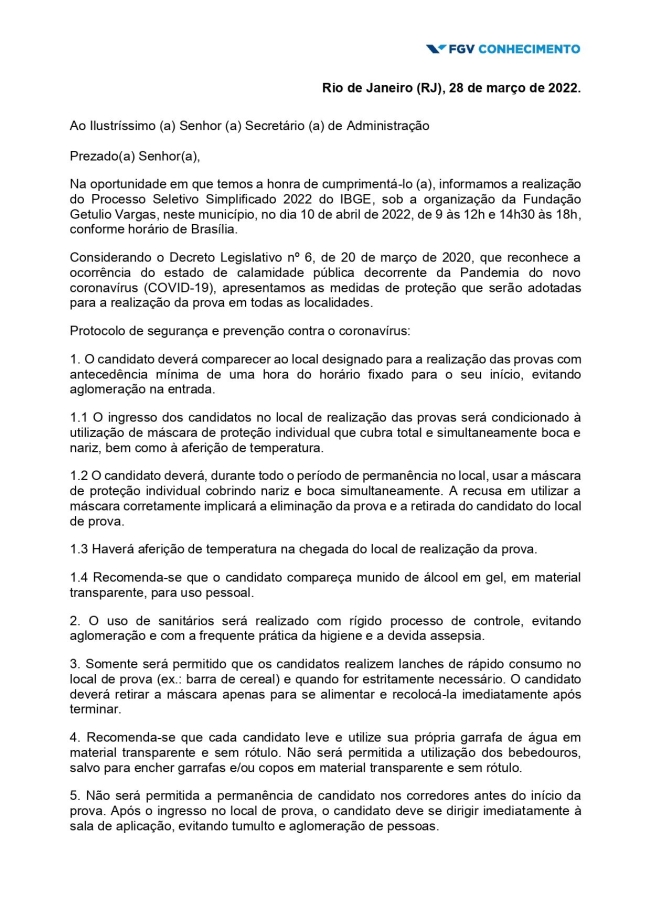 Atenção! Comunicado de realização de prova do concurso do IBGE 2022 em Mariluz-Pr