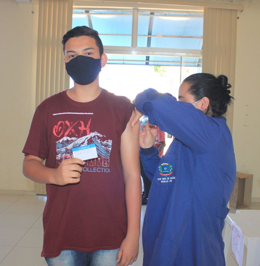 Município de Mariluz realizou a vacinação contra a Covid-19 em adolescentes com idade entre 13 e 17 anos