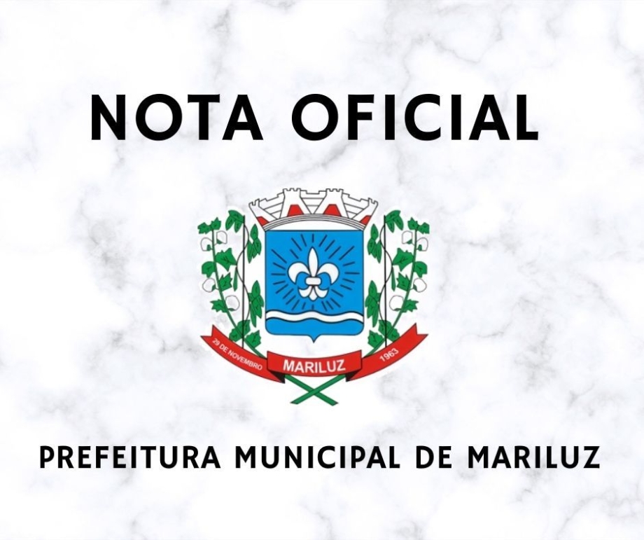 Nota Oficial da Prefeitura de Mariluz e Secretaria Municipal de Saúde
