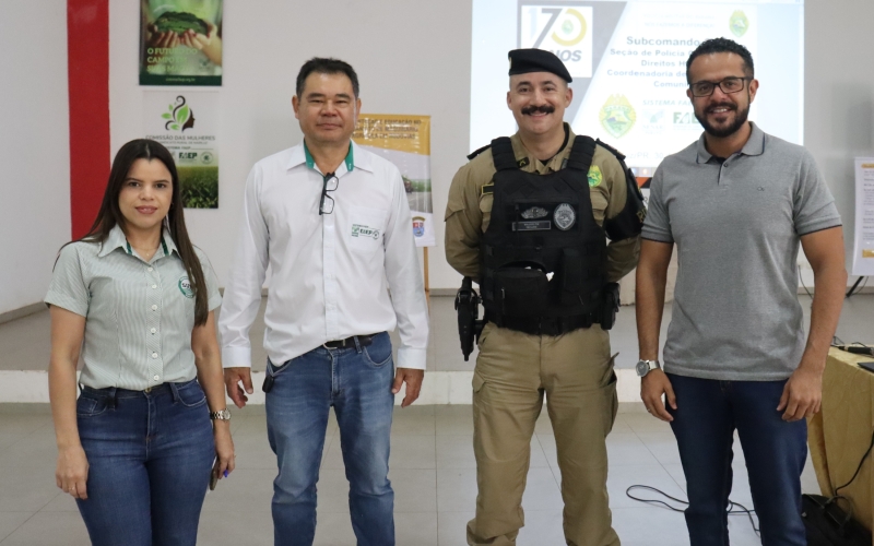 Em Mariluz, a Patrulha Rural Comunitária 4.0, realizou uma reunião com produtores rurais e presidentes de sindicatos da 
